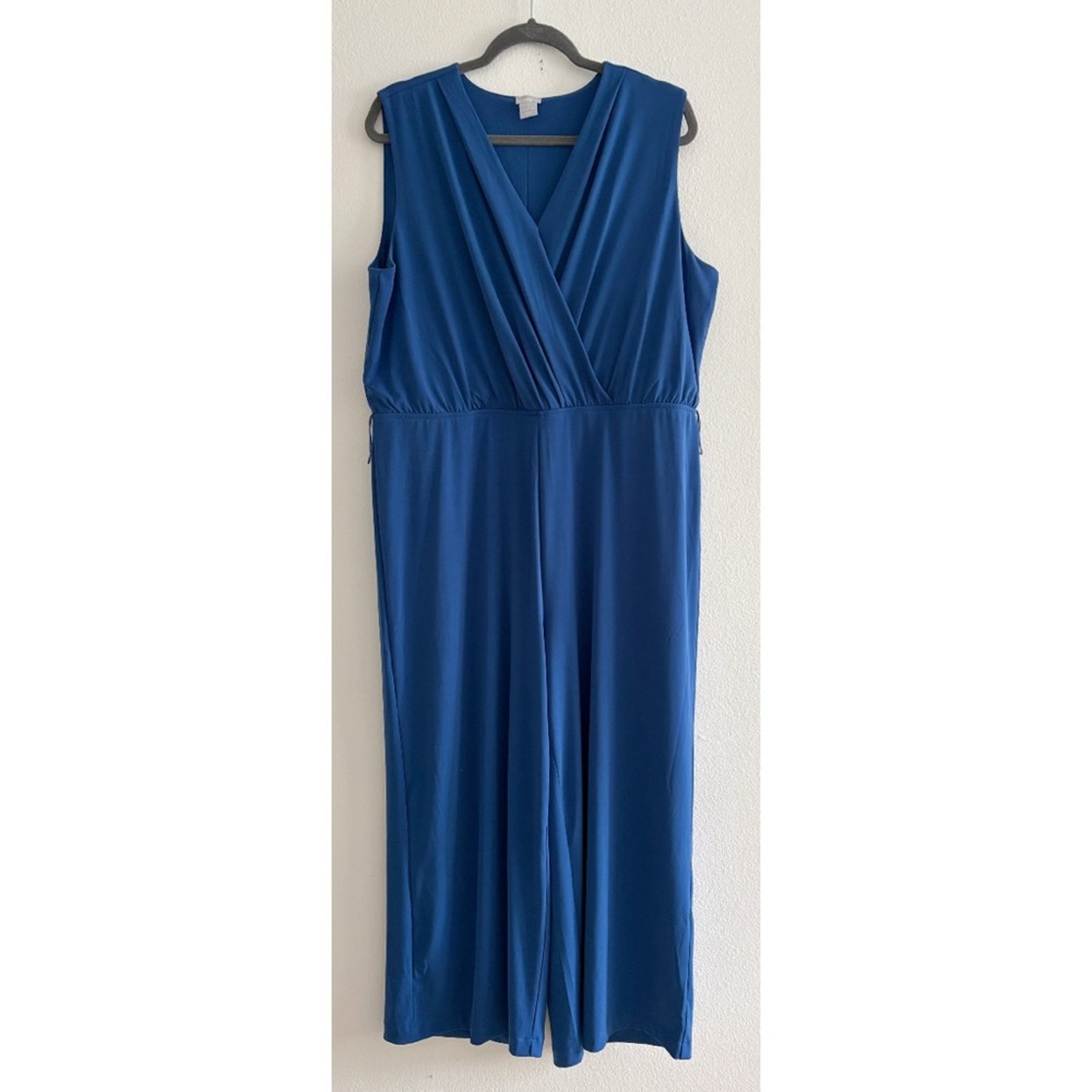 Chicos Royal Blue Full Length Pull On Jumpsuit Size 3
